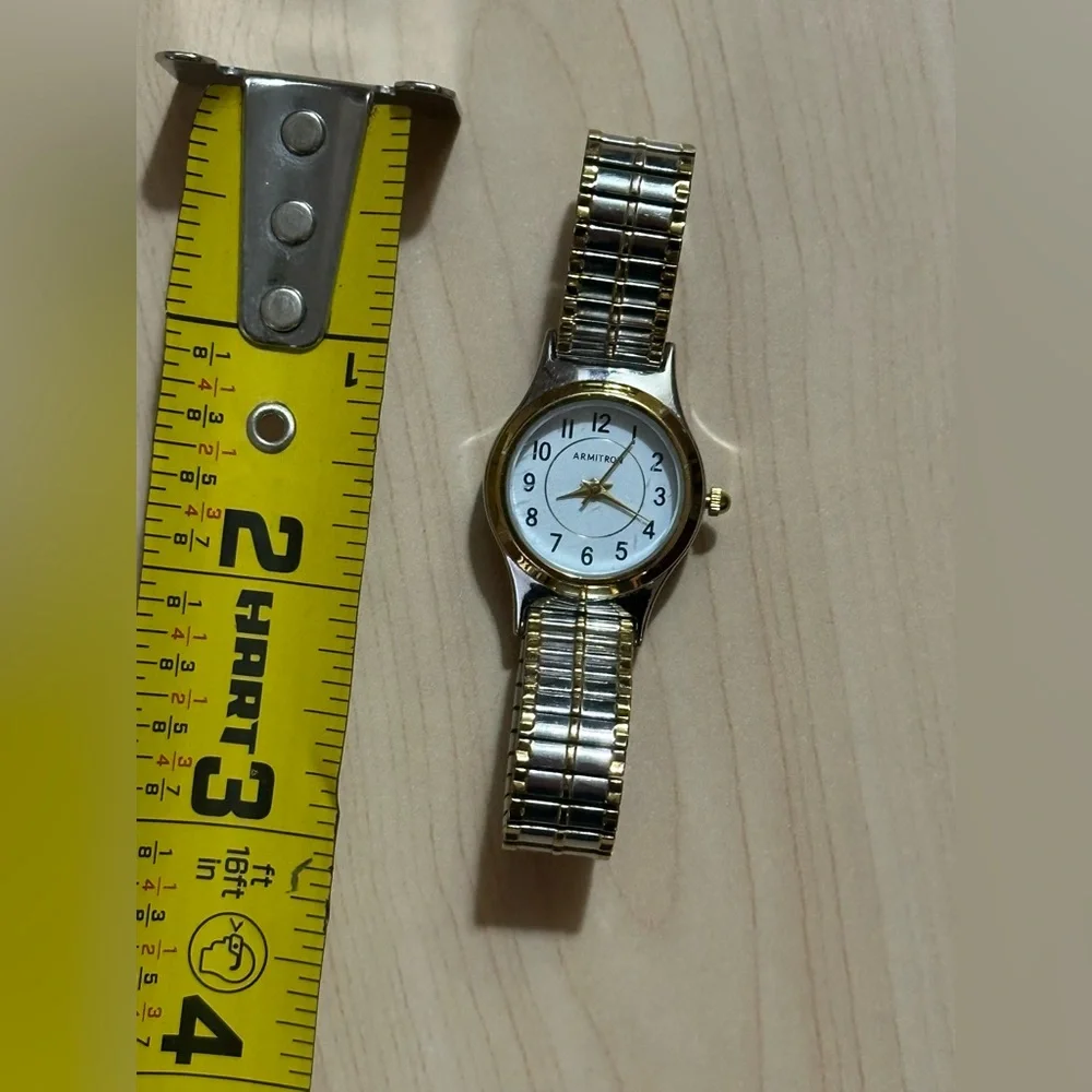 Vintage Silver Tone Metal Armitron Bracelet Wrist Watch